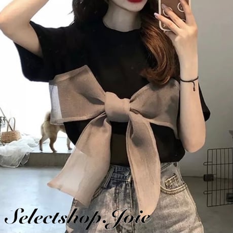 シフォンリボン Tシャツ 2色展開