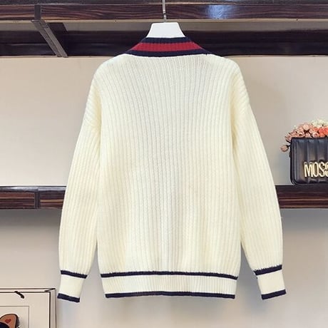ゴールドモチーフ トリコカラーカーディガン 2色展開