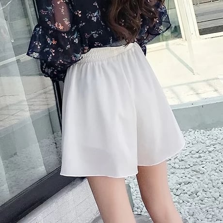 シフォンフェイクパンツスカート 3色展開