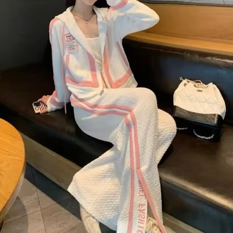 ピンクラインワッフルセットアップ