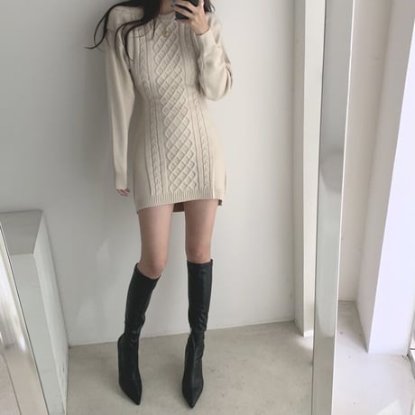 バックスリット ミニワンピース 3色展開