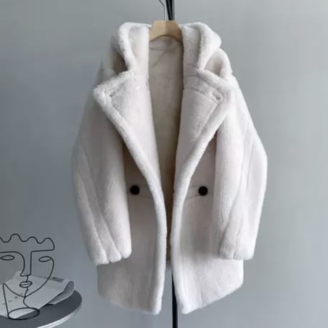 アルパカボア テディフーディコート 8色展開