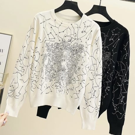 サインステッチ ニット 2色展開