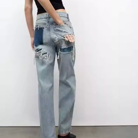 バッククラッシュデニムパンツ