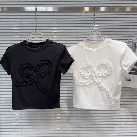 プリーツリボントップス 2色展開
