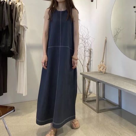 ノースリーブ ステッチサンワンピース 2色展開