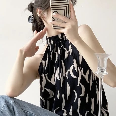 ホルターネック シックシフォントップス