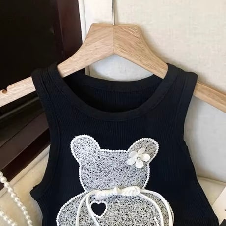 デコレーションベアータンクトップ 2色展開