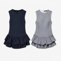 フリルチェックノースリーブワンピース 2色展開