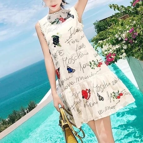 シフォンメッセージワンピース