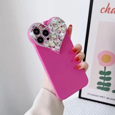 ビッグビジューハートiPhoneケース 6色展開