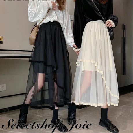 シースルー フリルスカート 2色展開