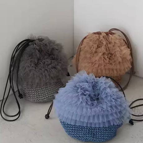 チュールバケットバッグ 4色展開