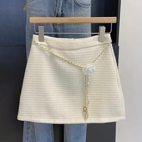 フラワーベルトツイードスカート 2色展開