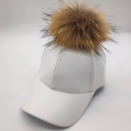 ポンポンファーエコレザーキャップ 9色展開