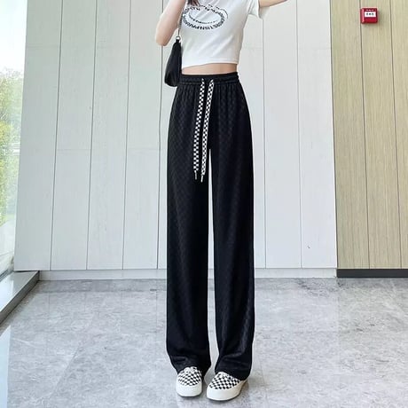 スクエアカジュアル ハイウエストパンツ 2色展開