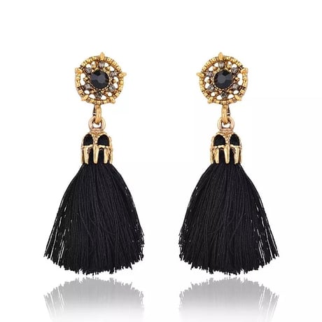 タッセルビジューピアス 4色展開