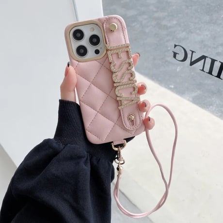 【カスタム】キルティング バンドストラップiPhoneケース 5色展開
