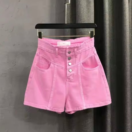 ピンクデニムショートパンツ