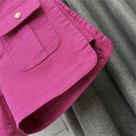 ゴールドボタンポケット フレアパンツ 4色展開