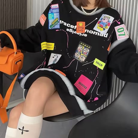 ラベルワッペンスウェットトップス 4色展開