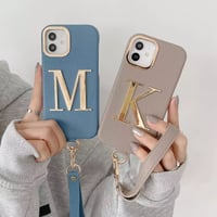 【カスタム】ゴールドアルファベット iPhoneケース 6色展開