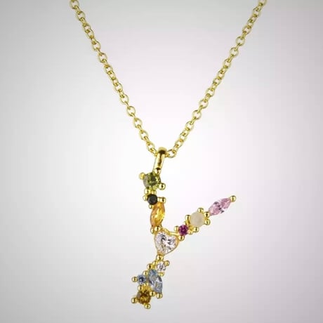 スターリングゴールドイニシャルネックレス