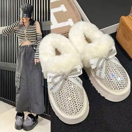 ビジューリボンファースリッポン 2色展開