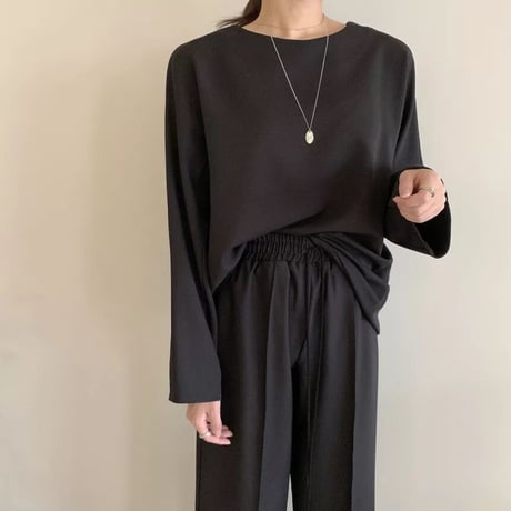 トップス タックパンツ セットアップ 2色展開