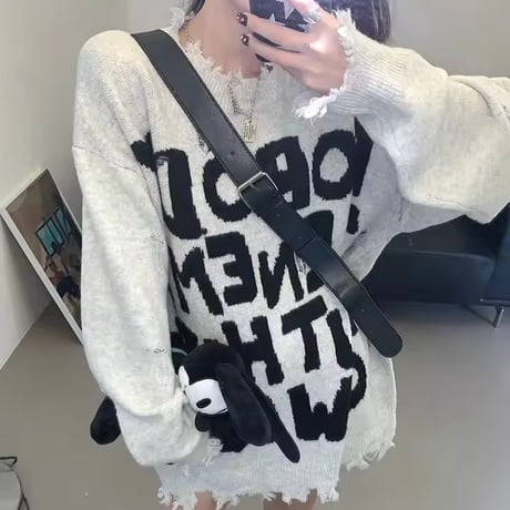 レタークラッシュニット 3色展開