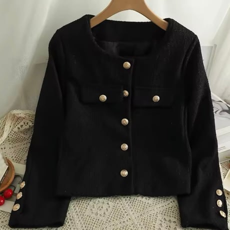 ゴールドボタンツイードジャケット 5色展開