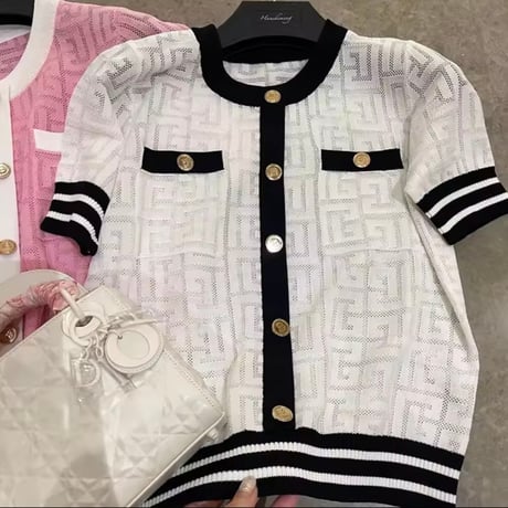 モダンデザインラインカーディガン 3色展開