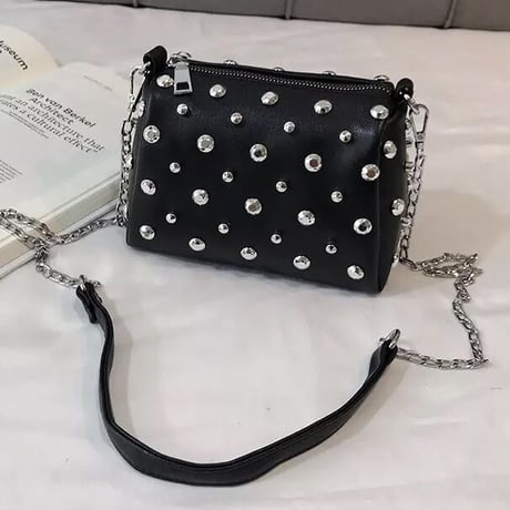 ビジュー ミニボストンバッグ 8色展開