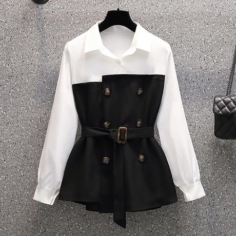 トレンチダブルブレスト ブラウス 2色展開