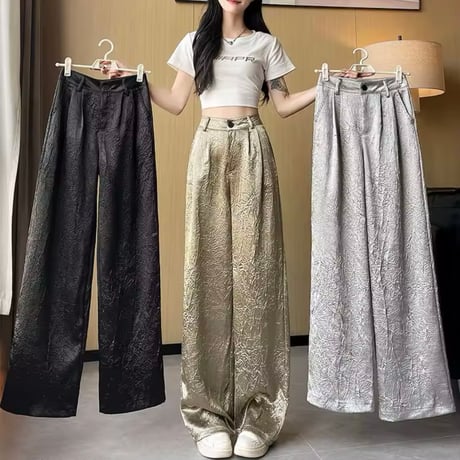 ジャガードハイウエストパンツ 3色展開