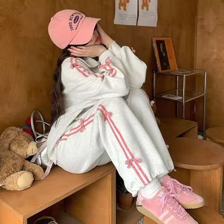 リボンラインセットアップパンツ 3色展開