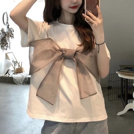 シフォンリボン Tシャツ 2色展開