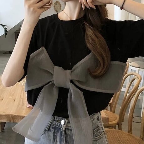 シフォンリボン Tシャツ 2色展開