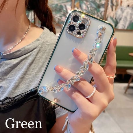 ビジューストラップ iPhoneケース 6色展開