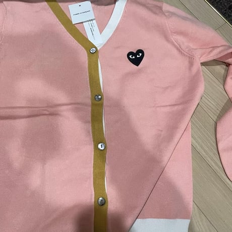 ハートフェイス イエローラインカーディガン 2色展開