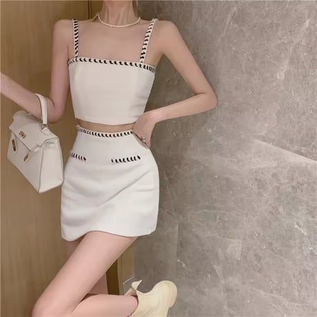 ストライプステッチリブセットアップ 2色展開