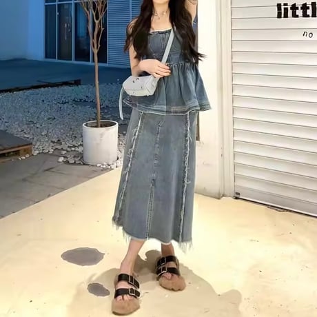 フリンジデニムセットアップ