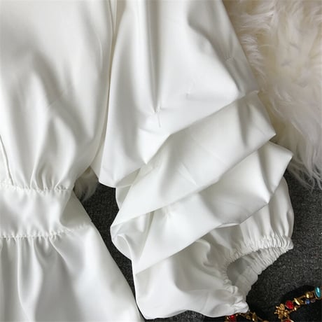 【White即納】バックリボン カシュクールブラウス 5色展開