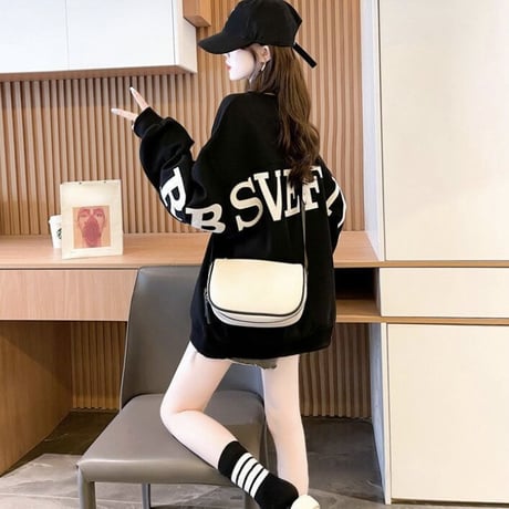 スリーブバックロゴ ルーズスウェットトップス 3色展開