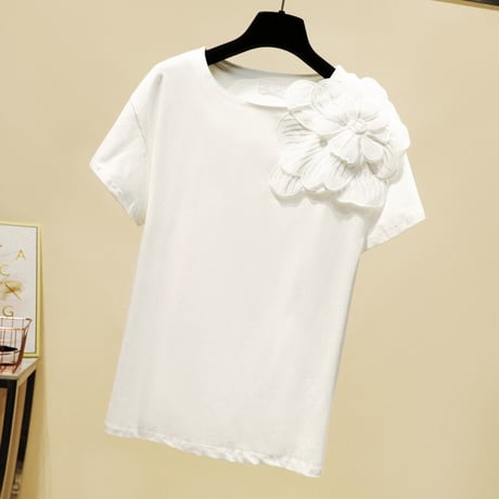 フラワーショルダーTシャツ 3色展開
