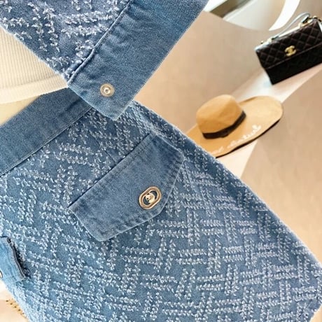 クロスステッチ デニムスカートセット 2色展開