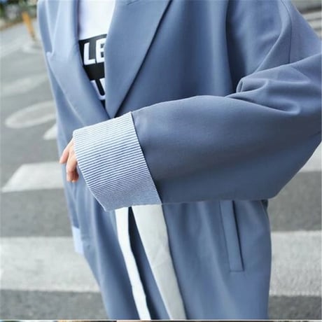 オーシャンブルー カジュアルトレンチコート