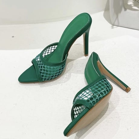 メッシュ ハイヒールパンプス 4色展開