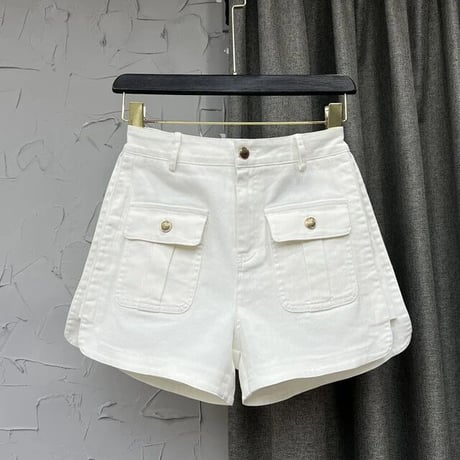 ゴールドボタンポケット フレアパンツ 4色展開