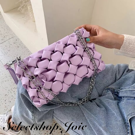 【Purple即納】クロシェ チェーンバッグ 4色展開